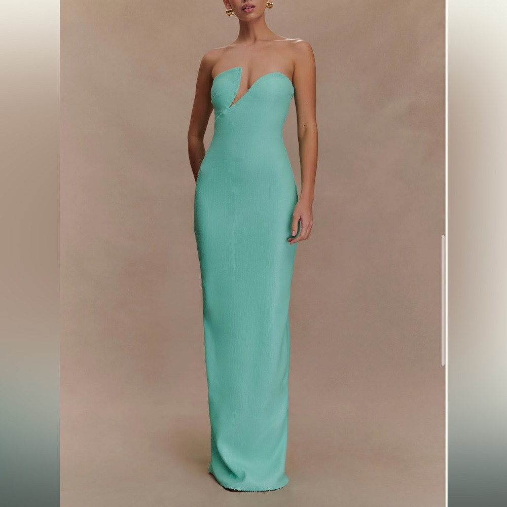 Meshki One Shoulder Aqua Dress